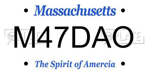 M47DAO Massachusetts License Plate