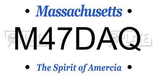 M47DAQ Massachusetts License Plate