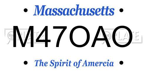 M47OAO Massachusetts License Plate