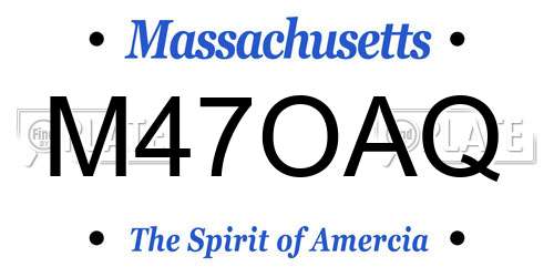 M47OAQ Massachusetts License Plate
