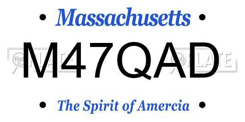 M47QAD Massachusetts License Plate