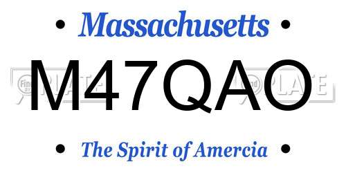 M47QAO Massachusetts License Plate