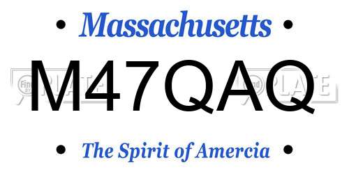 M47QAQ Massachusetts License Plate