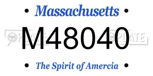 M48040 Massachusetts License Plate
