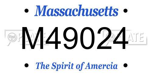 M49024 Massachusetts License Plate