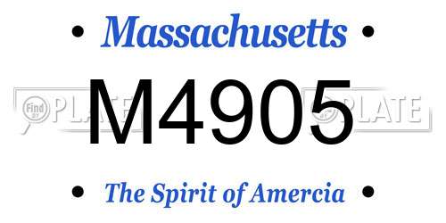 M4905 Massachusetts License Plate