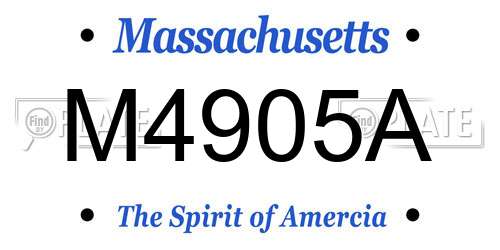 M4905A Massachusetts License Plate
