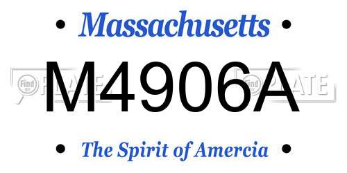 M4906A Massachusetts License Plate