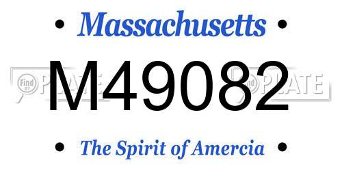 M49082 Massachusetts License Plate