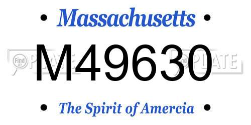 M49630 Massachusetts License Plate