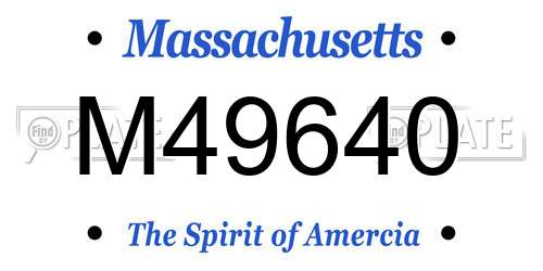 M49640 Massachusetts License Plate