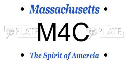 M4C Massachusetts License Plate