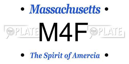 M4F Massachusetts License Plate