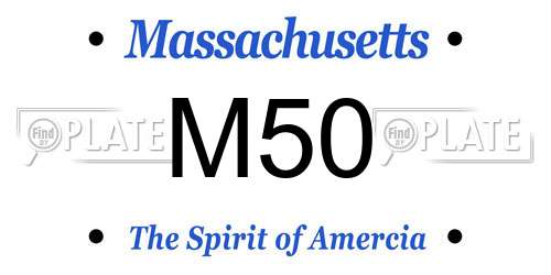 M50 Massachusetts License Plate