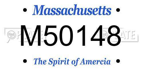 M50148 Massachusetts License Plate