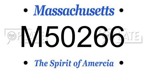 M50266 Massachusetts License Plate