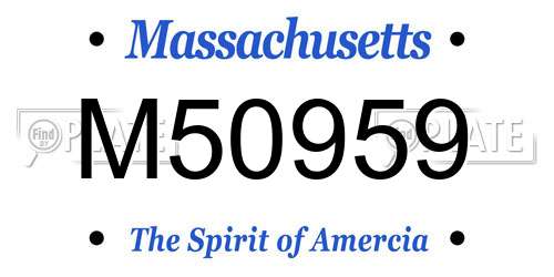 M50959 Massachusetts License Plate