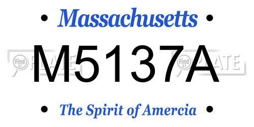 M5137A Massachusetts License Plate