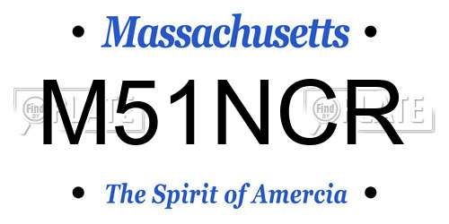 M51NCR Massachusetts License Plate