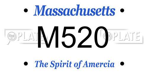 M520 Massachusetts License Plate