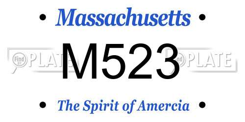 M523 Massachusetts License Plate