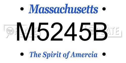 M5245B Massachusetts License Plate
