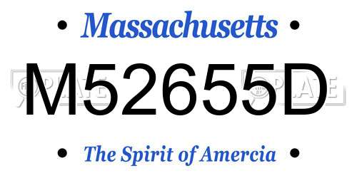 M52655D Massachusetts License Plate