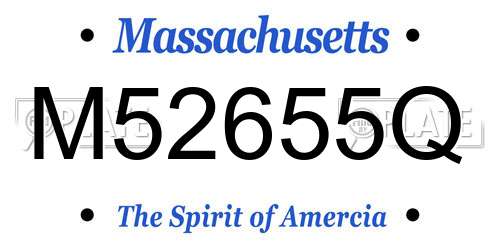 M52655Q Massachusetts License Plate