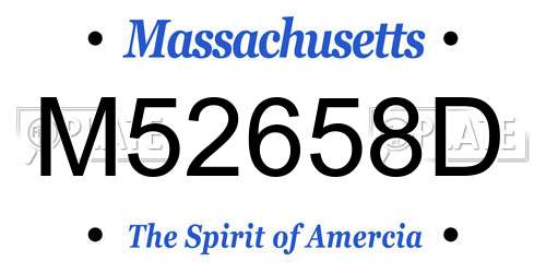 M52658D Massachusetts License Plate