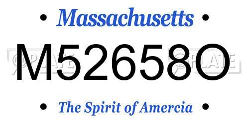 M52658O Massachusetts License Plate