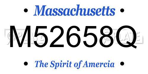 M52658Q Massachusetts License Plate