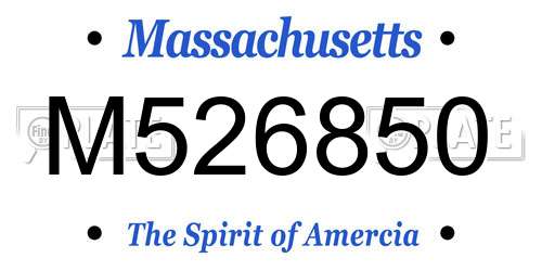 M526850 Massachusetts License Plate