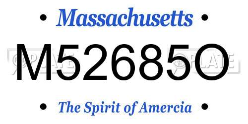 M52685O Massachusetts License Plate