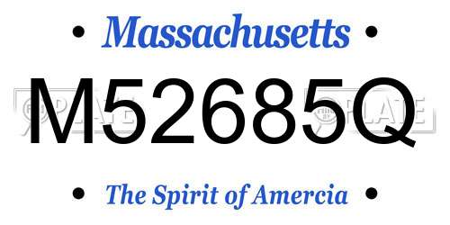 M52685Q Massachusetts License Plate