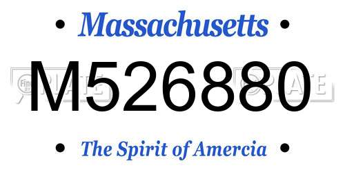 M526880 Massachusetts License Plate