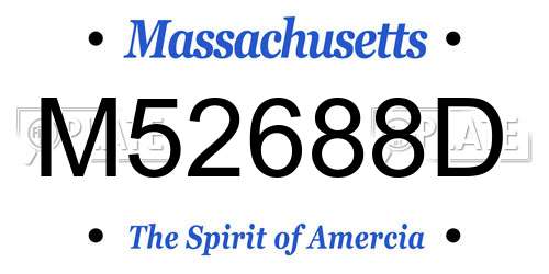 M52688D Massachusetts License Plate