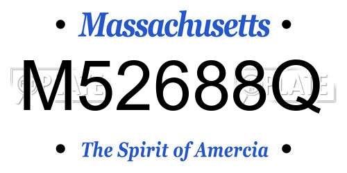 M52688Q Massachusetts License Plate