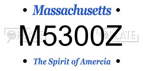 M5300Z Massachusetts License Plate