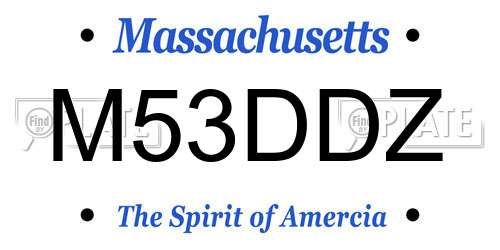 M53DDZ Massachusetts License Plate