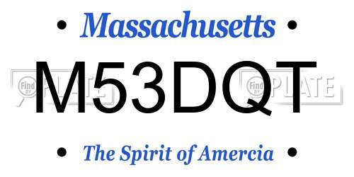 M53DQT Massachusetts License Plate
