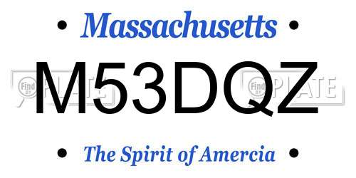 M53DQZ Massachusetts License Plate