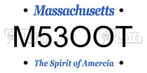 M53OOT Massachusetts License Plate