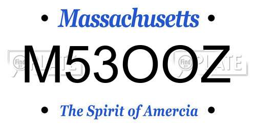 M53OOZ Massachusetts License Plate