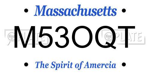 M53OQT Massachusetts License Plate