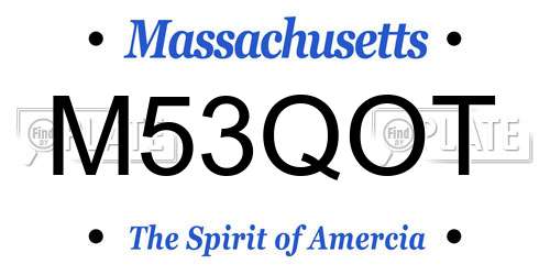 M53QOT Massachusetts License Plate