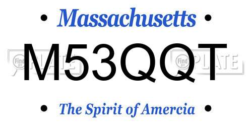 M53QQT Massachusetts License Plate