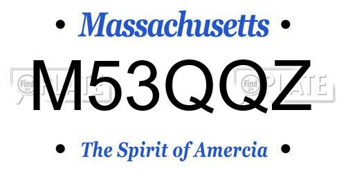 M53QQZ Massachusetts License Plate