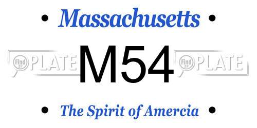 M54 Massachusetts License Plate
