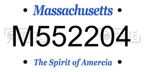 M552204 Massachusetts License Plate