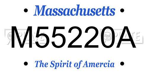 M55220A Massachusetts License Plate